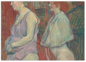 Sklenený obraz - Henri de Toulouse-Lautrec, Rue des Moulins, reprodukcia (70x50 cm)