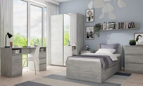 Šatníková skriňa Carlos 150/61 2D, šedý betón, 150 cm