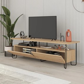 TV stolík v dekore duba v prírodnej farbe 150x45 cm Dilly – Marckeric