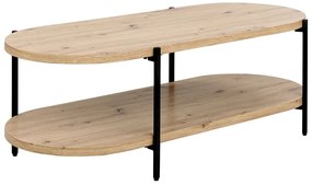 Konferenčný stolík s policou svetlé drevo BALINGER Beliani