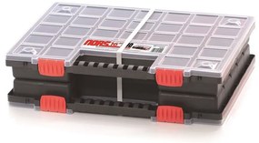 Dvojkufríkový organizér 39,9 × 30,3 × 10 cm, prepážky, sivá