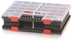 Dvojkufríkový organizér 39,9 × 30,3 × 10 cm, prepážky, sivá