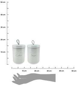 Sada 2ks kovová nádoba na kávu a cukor Molly, 1,4 l