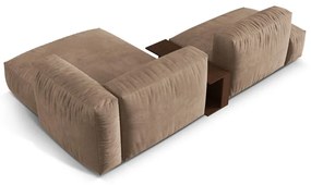 Svetlohnedá zamatová modulárna rohová pohovka (pravý roh/s leňoškou) Martina – Micadoni