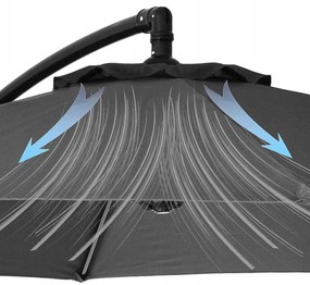 Záhradný slnečník 300 cm SPRINGOS GU0025 – tmavosivý