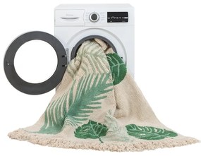 Zeleno-krémový prateľný ručne tkaný bavlnený detský koberec 140x200 cm Tropical Green – Lorena Canals