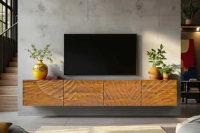 Dizajnový závesný TV stolík Scorpion Mango 200cm