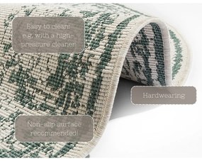 Zeleno-krémový vonkajší koberec NORTHRUGS Borbon, ø 200 cm