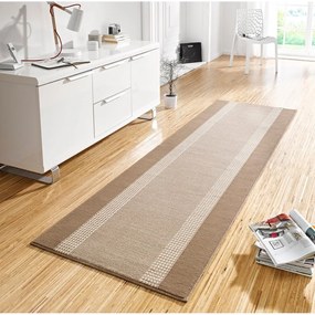 Béžovo-hnedý behúň Hanse Home Basic, 80 x 300 cm