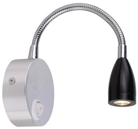CLX Nástenné svietidlo LED na posteľ ROMEO, 3 W, teplá biela, čierna