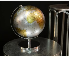Stolová dekorácia v strieborno-zlatej farbe Mauro Ferretti Globe, výška 28 cm