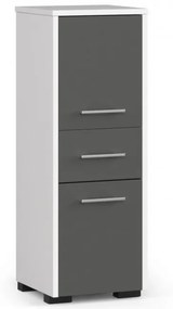 Kúpeľňová skrinka FIN 30 2D 1SZ 85 cm biela / sivá