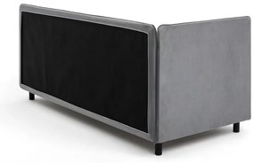 Sivá čalúnená jednolôžková posteľ s úložným priestorom s matracom 120x200 cm Avela – Bonami Selection