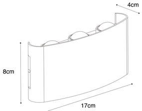 Vonkajšia nástenná lampa čierna vrátane LED 6-svetlo IP54 - Silly