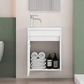 Nástenná skrinka s umývadlom Houseland Mavon 40 cm biela