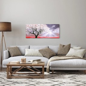 Červený obraz stromu (120x50 cm)