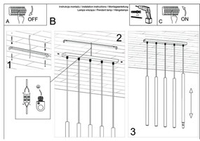 Sollux SL.0472 - Luster na lanku PASTELO 5 5xG9/8W/230V čierna