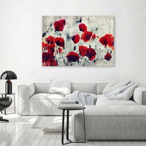 Gario Obraz na plátne Maľované červené maky na čiernobielej lúke Rozmery: 60 x 40 cm