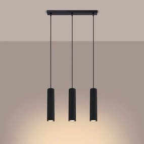 Sollux SL.1575 - Luster na lanku KARBON 3xGU10/10W/230V čierna