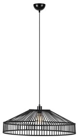 Čierne závesné svietidlo s bambusovým tienidlom ø 70 cm Tapa – Markslöjd