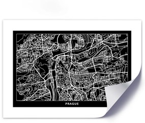 Gario Plagát City plan Prague Farba rámu: Bez rámu, Veľkosť: 45 x 30 cm