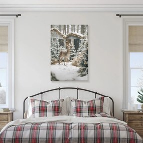 Vianočný obraz zimná rozprávka v lese