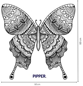 PIPPER. Samolepka na stenu "Mandala motýľ"