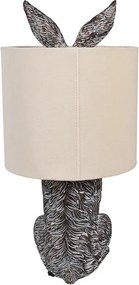 Šedá stolní lampa králík s béžovým stínidlem Rabbi - Ø 20*43 cm
