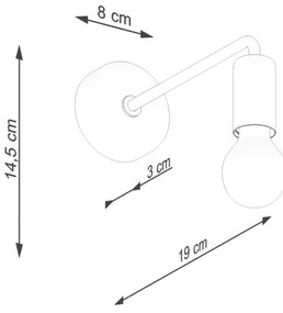 Sollux SL.1449 - Nástenná lampa NORAH 1xE27/15W/230V čierna