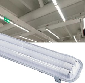 SADA Hermetické LED svietidlo 120cm 3xG13 s reflektorom + 18W LED trubice