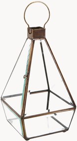 Veľký sklenený a bronzový svietnik v tvare pyramídy Bisel