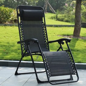 TRENDIE Záhradné ležadlo čierne