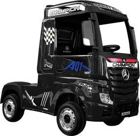 LEAN CARS Elektrické autíčko Mercedes Actros čierne lakované MP4