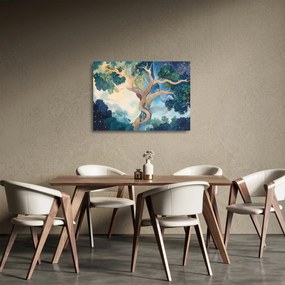 Sklenený obraz – Vesmírny strom (70x50 cm)