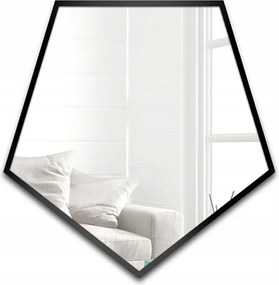 Geometrické zrkadlo Penta v čiernom ráme Mdf 170X162 nástenné