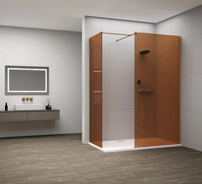 Polysan Polysan, ESCA COPPER MATT jednodielna sprchová zástena do priestoru, Flute, 1100 mm, ES1311-10