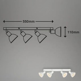 Brilo - Bodové svietidlo RETRO 4xE14/25W/230V biela