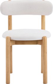 Jídelní židle Yoko z masivu krémová/hnědá