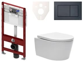 Cenovo zvýhodnený závesný WC set TECE do ľahkých stien / predstenová montáž + WC SAT Brevis SIKOTS3W4, 1 ks