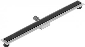 Mexen Flat nerezový sprchový žľab 100 cm vzor čierne sklo, 1026100-15
