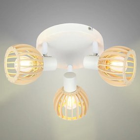 Stropné bodové svietidlo Atarri 98-68118 biela/drevo PL3