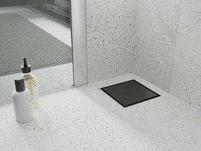 Mexen Flat-Q M13 štvorcová podlahová vpust 20 x 20 cm, čierna - 1710020