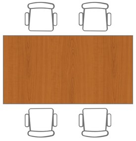 Jedálenský stôl TRIVIA, tmavo sivá podnož, 1600 x 800 mm, čerešňa