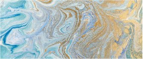 Obraz - Modrý mramor (120x50 cm)