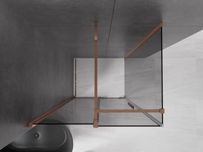 Mexen Velar, sprchový kút s posuvnými dverami 100 x 85 cm, 8mm šedé sklo, ružové zlato, 871-100-085-41-60