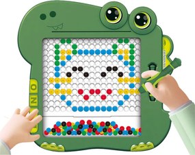 LEAN Toys Vzdelávacia magnetická tabuľa Dinosaur Puzzle Pad Green