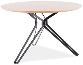Jedálenský stôl Caterina (dub + čierna) (pre 4 osoby). Vlastná spoľahlivá doprava až k Vám domov. 1050056