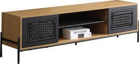 XXXLutz NÍZKA KOMODA, prírodná farba, čierna, 161/47/40 cm Livetastic - Online Only drobný nábytok - 001769005001
