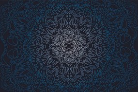 Samolepiaca tapeta exotická Mandala v modrom prevedení