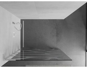 Mexen Kioto L, sprchová zástena Walk-In 90 x 200 cm, 8mm číre sklo biely vzor, biely profil, 800-090-103-20-97